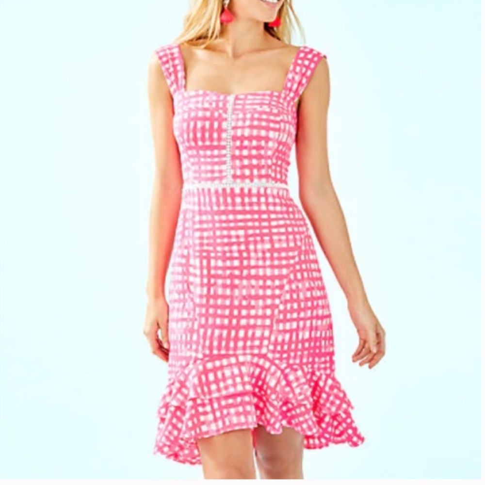 Lilly Pulitzer Avalyn Stretch Dress Feelin Beachy Pink SIZE 4